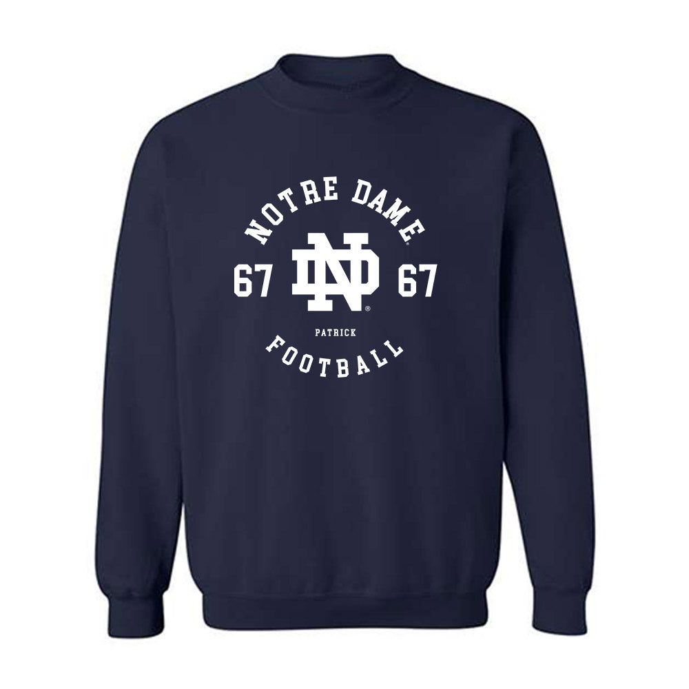 Notre Dame - NCAA Football : Gregory Patrick - Classic Fashion Shersey Crewneck Sweatshirt-0
