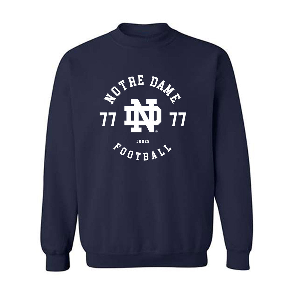 Notre Dame - NCAA Football : Peter Jones - Classic Fashion Shersey Crewneck Sweatshirt-0