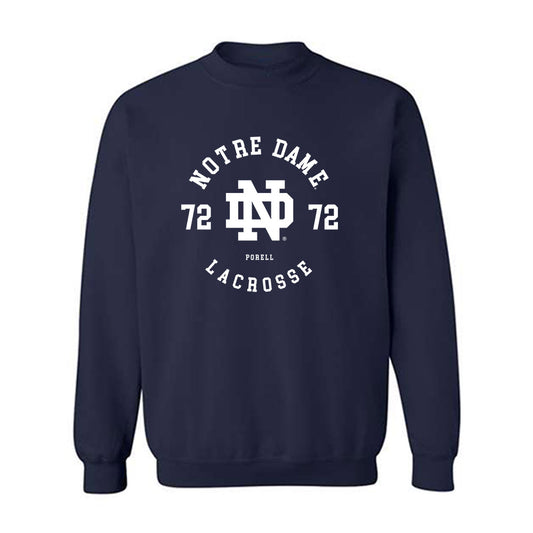 Notre Dame - NCAA Men's Lacrosse : Thomas Porell - Classic Fashion Shersey Crewneck Sweatshirt-0