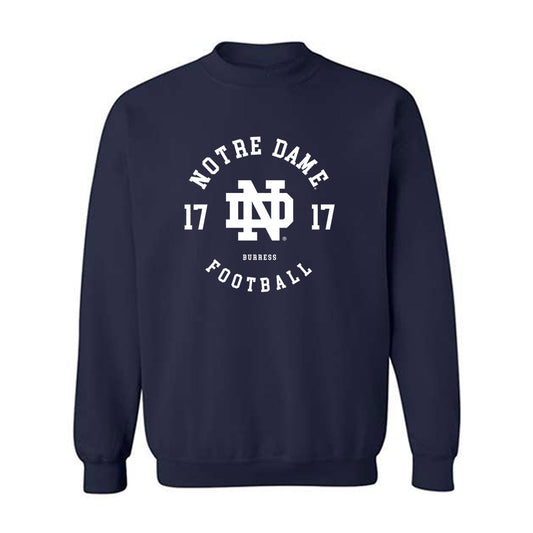 Notre Dame - NCAA Football : Elijah Burress - Classic Fashion Shersey Crewneck Sweatshirt-0