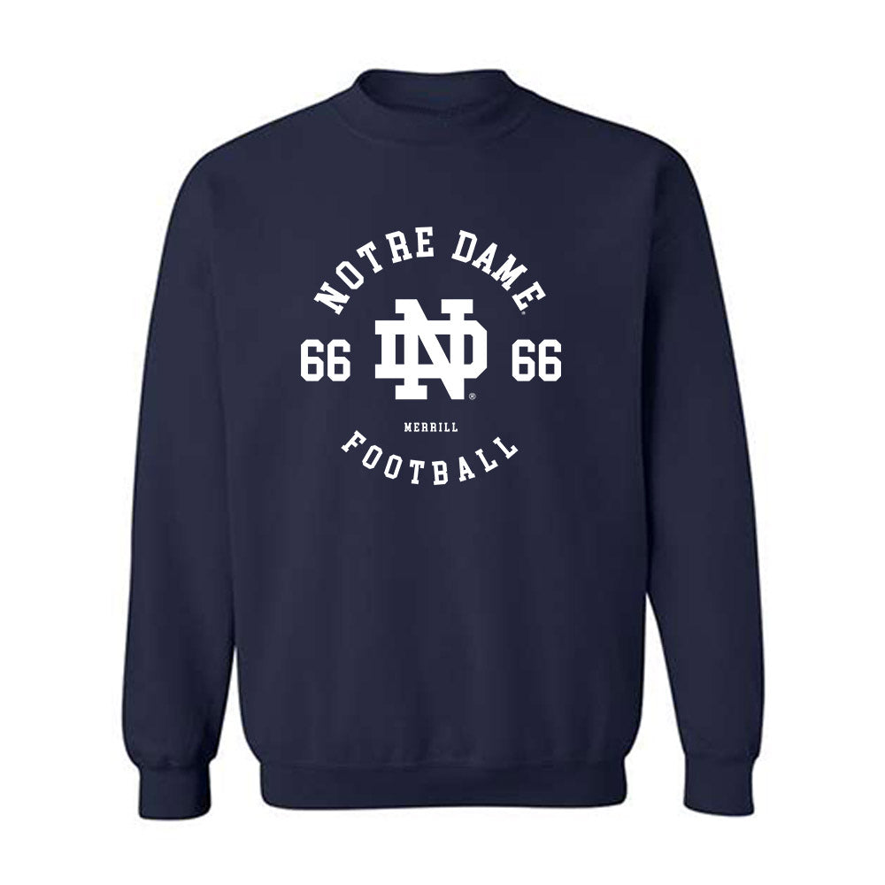 Notre Dame - NCAA Football : Tyler Merrill - Classic Fashion Shersey Crewneck Sweatshirt-0
