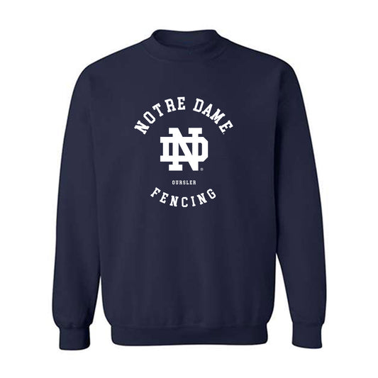 Notre Dame - NCAA Men's Fencing : Jack Oursler - Classic Fashion Shersey Crewneck Sweatshirt-0