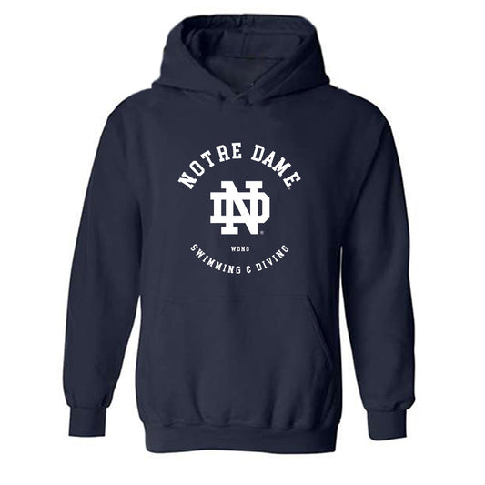 Notre Dame - NCAA Men's Swimming & Diving : Matthew Wong - Classic Fashion Shersey Hooded Sweatshirt-0