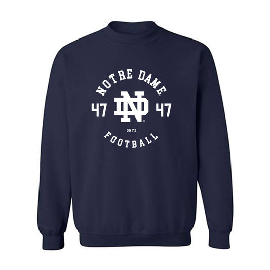 Notre Dame - NCAA Football : Jason Onye - Classic Fashion Shersey Crewneck Sweatshirt-0