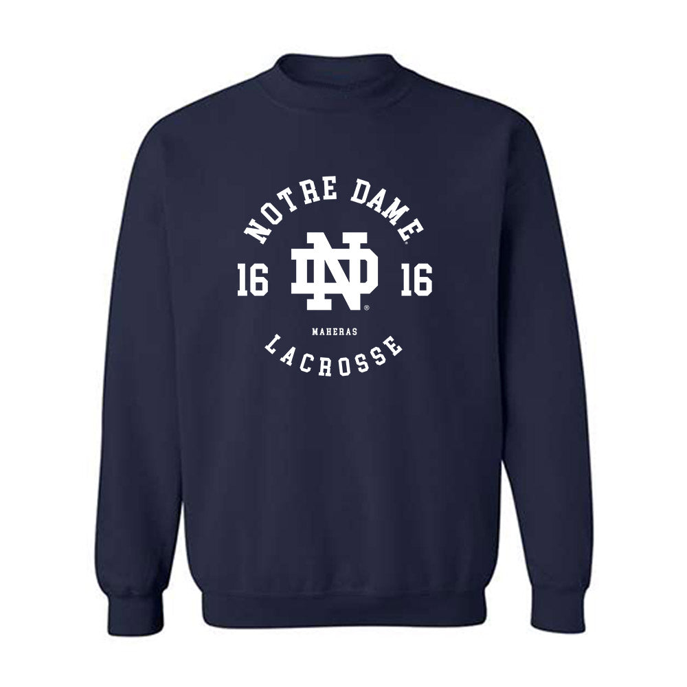 Notre Dame - NCAA Men's Lacrosse : Will Maheras - Classic Fashion Shersey Crewneck Sweatshirt-0