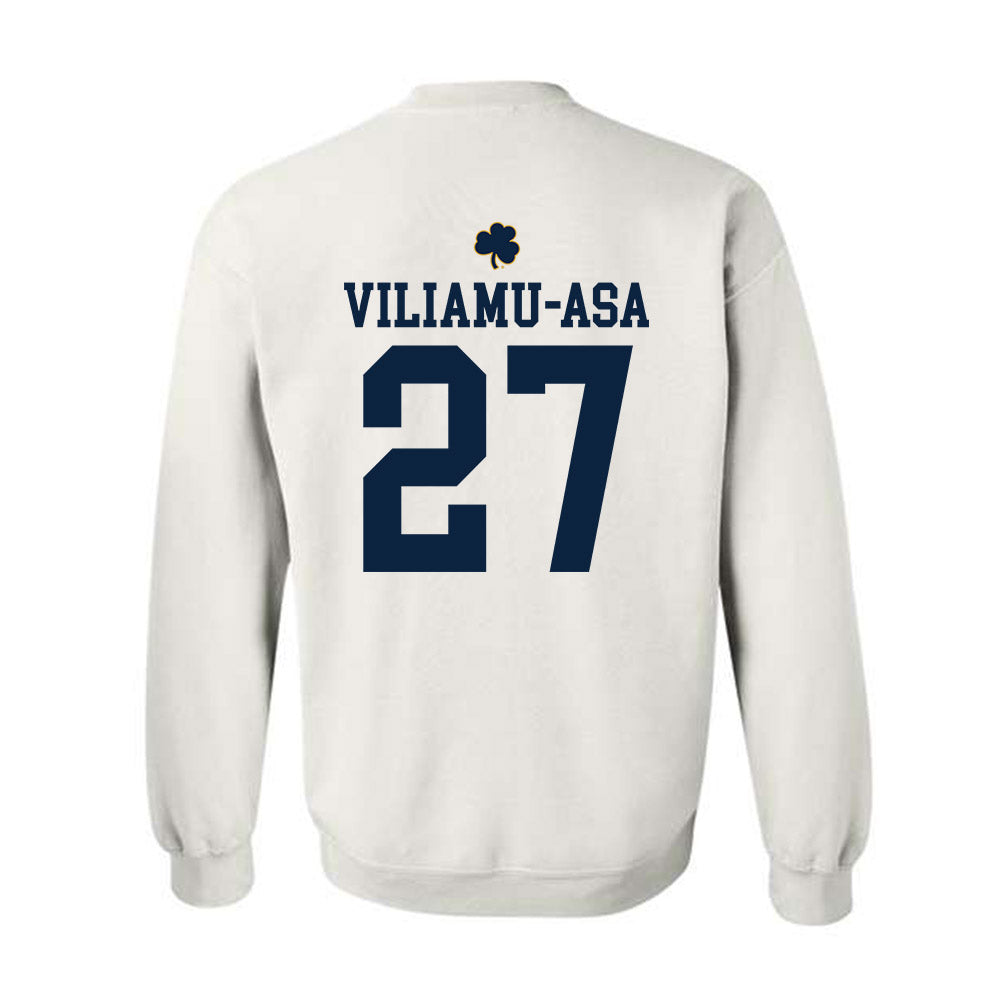 Notre Dame - NCAA Football : Kyngstonn Viliamu-Asa - Classic Shersey Crewneck Sweatshirt-1