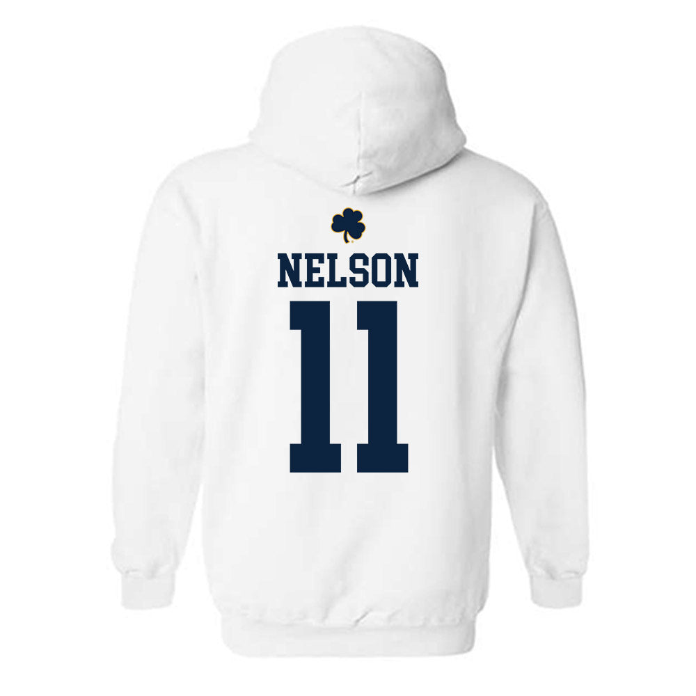 Notre Dame - NCAA Men's Ice Hockey : Danny Nelson - Classic Shersey Hooded Sweatshirt-1