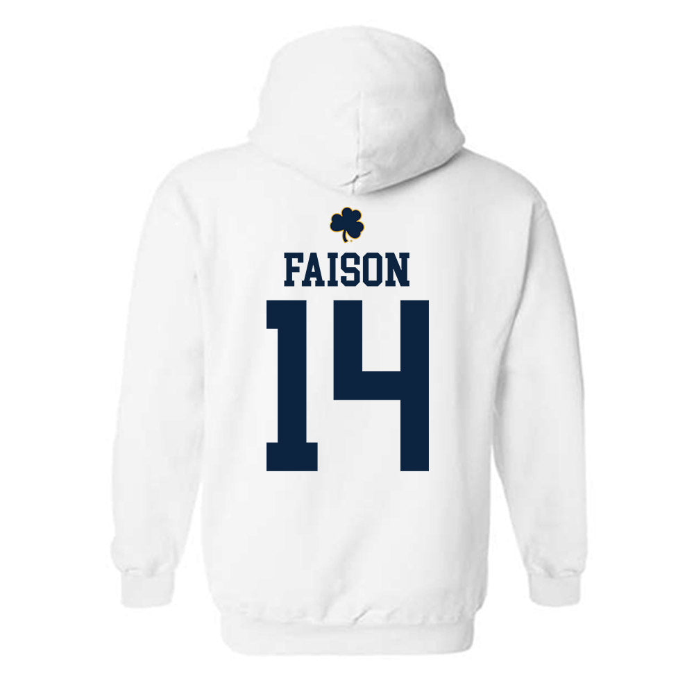 Notre Dame - NCAA Men's Lacrosse : Jordan Faison - Classic Shersey Hooded Sweatshirt-1