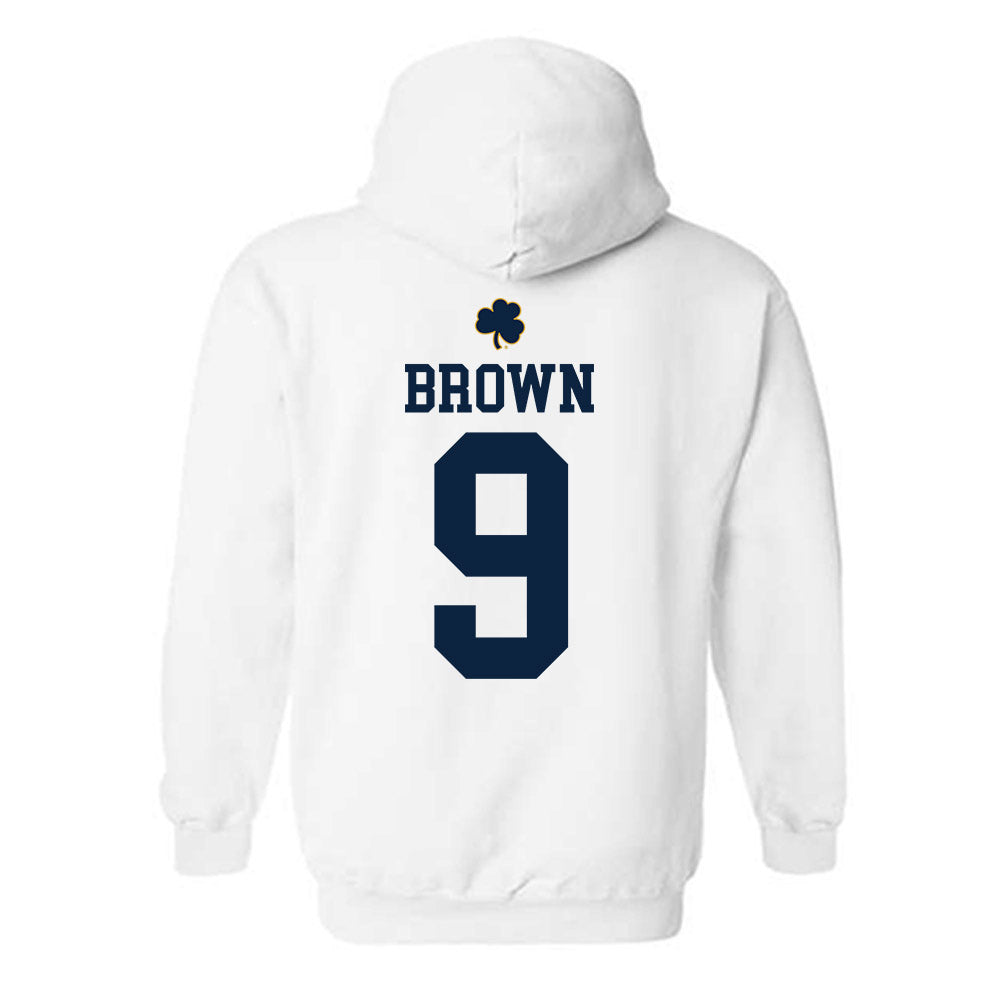 Notre Dame - NCAA Men's Ice Hockey : Cole Brown - Classic Shersey Hooded Sweatshirt-1