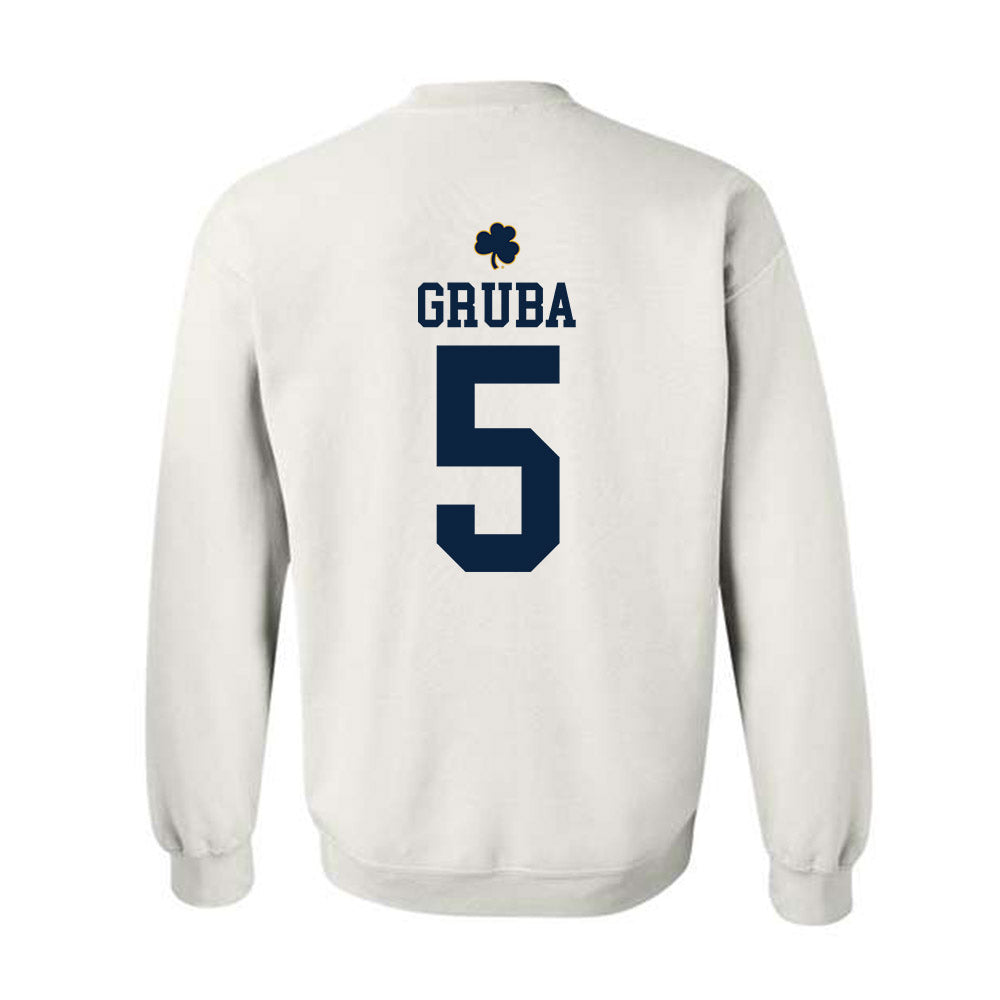 Notre Dame - NCAA Men's Ice Hockey : Leo Gruba - Classic Shersey Crewneck Sweatshirt-1