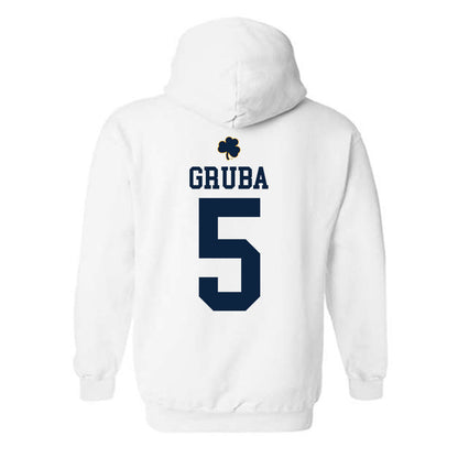 Notre Dame - NCAA Men's Ice Hockey : Leo Gruba - Classic Shersey Hooded Sweatshirt-1