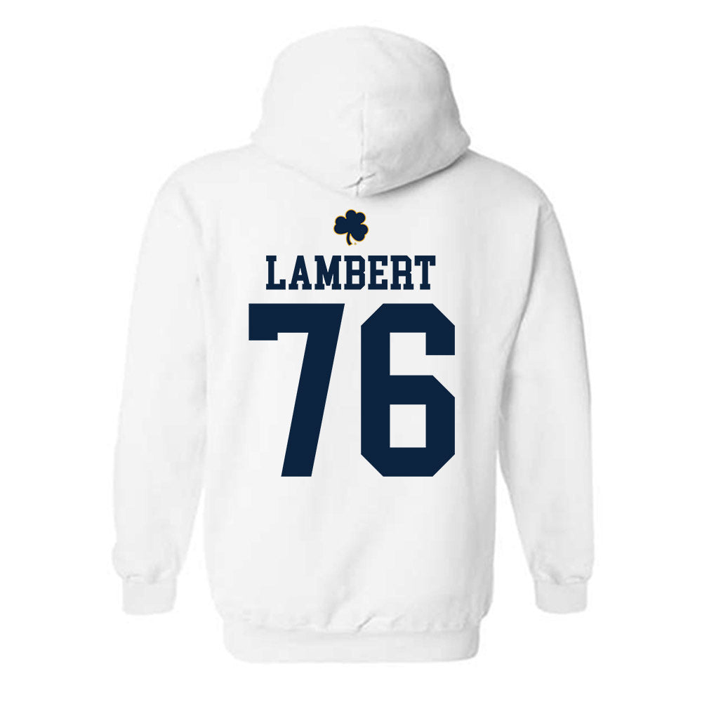 Notre Dame - NCAA Football : Guerby Lambert - Classic Shersey Hooded Sweatshirt-1