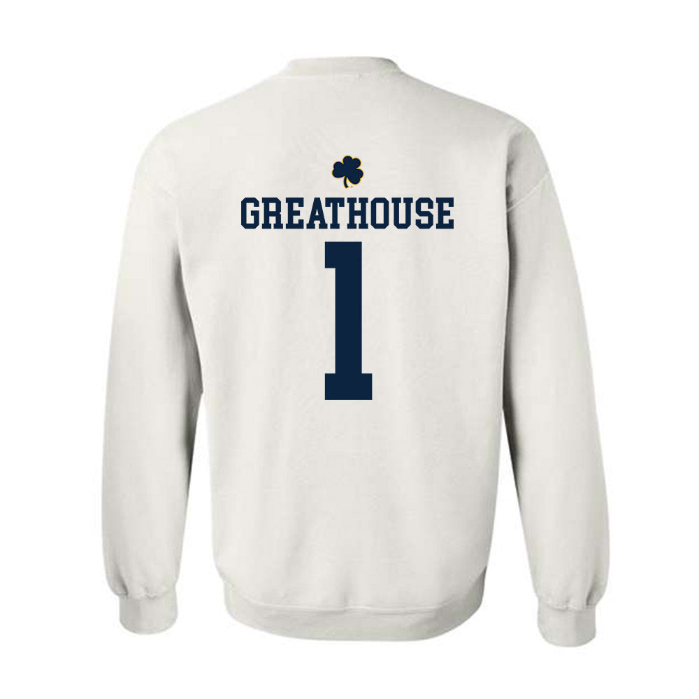 Notre Dame - NCAA Football : Jaden Greathouse - Classic Shersey Crewneck Sweatshirt-1