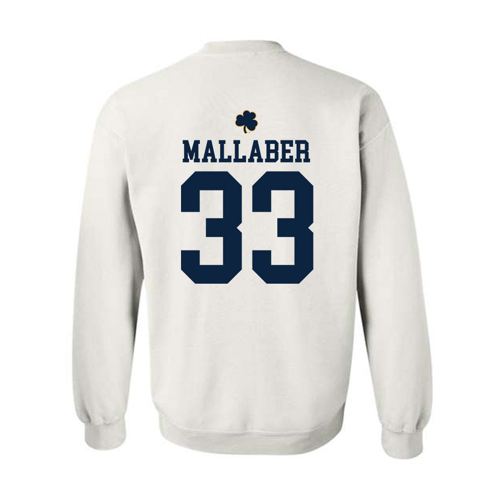 Notre Dame - NCAA Women's Lacrosse : Katie Mallaber - Classic Shersey Crewneck Sweatshirt-1