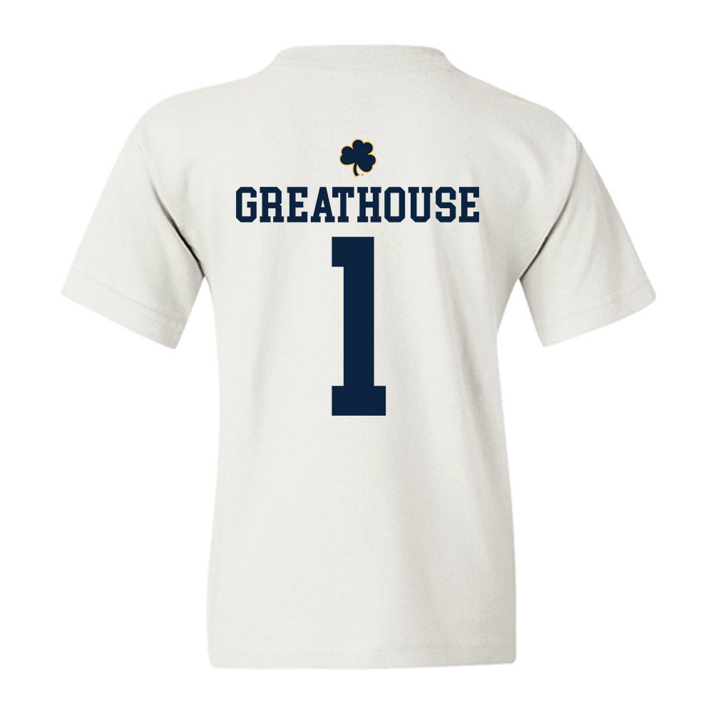 Notre Dame - NCAA Football : Jaden Greathouse - Classic Shersey Youth T-Shirt-1