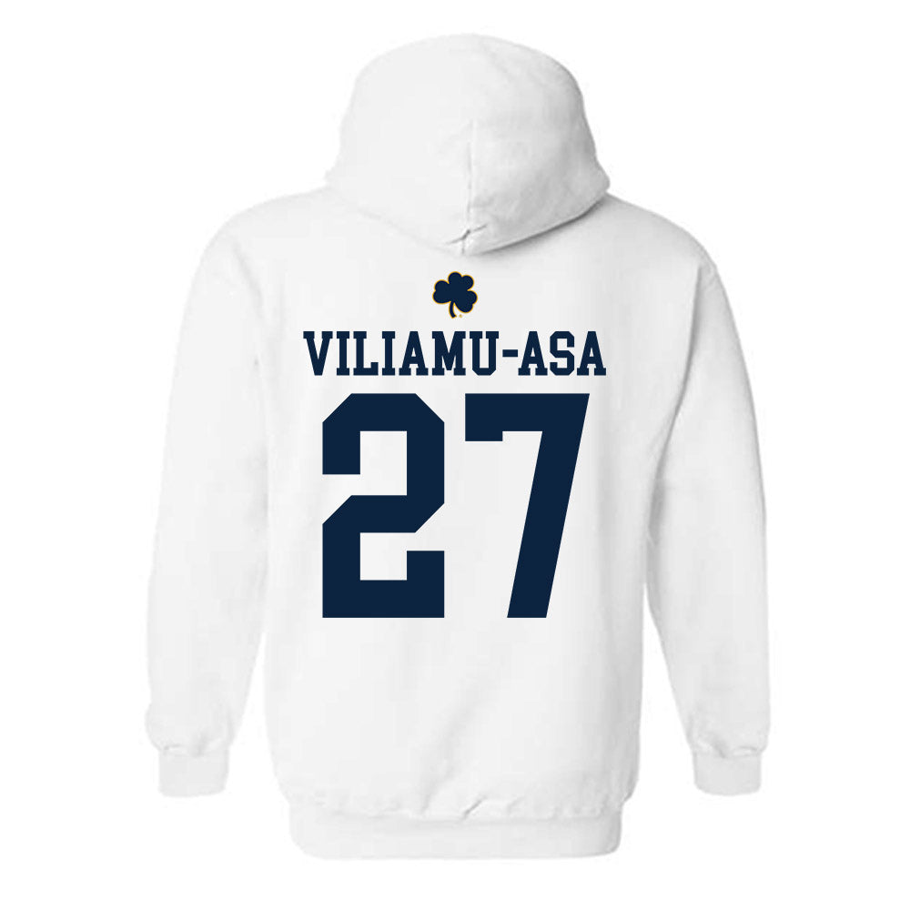 Notre Dame - NCAA Football : Kyngstonn Viliamu-Asa - Classic Shersey Hooded Sweatshirt-1