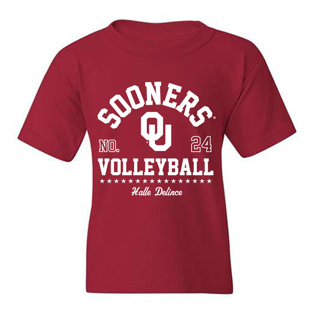 Oklahoma - NCAA Women's Volleyball : Halle Delince - Classic Fashion Shersey Youth T-Shirt-0