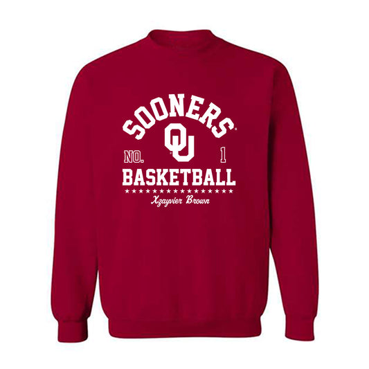 Oklahoma - NCAA Men's Basketball : Xzayvier Brown - Classic Fashion Shersey Crewneck Sweatshirt-0