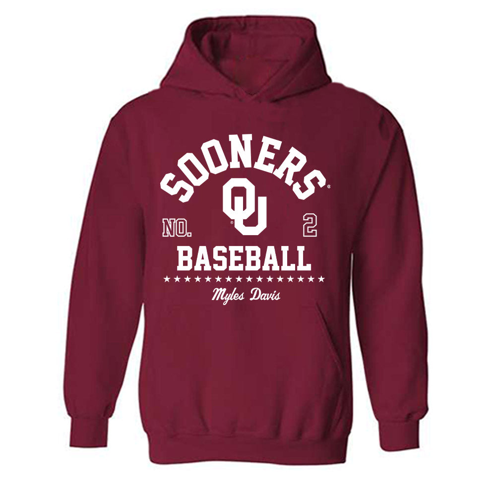 Oklahoma - NCAA Baseball : Myles Davis - Classic Fashion Shersey Hooded Sweatshirt-0