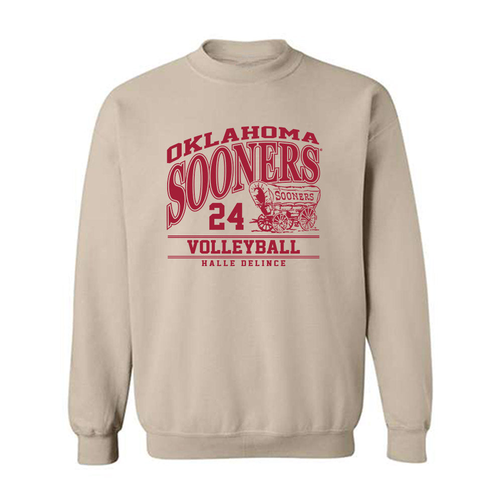 Oklahoma - NCAA Women's Volleyball : Halle Delince - Classic Fashion Shersey Crewneck Sweatshirt-0