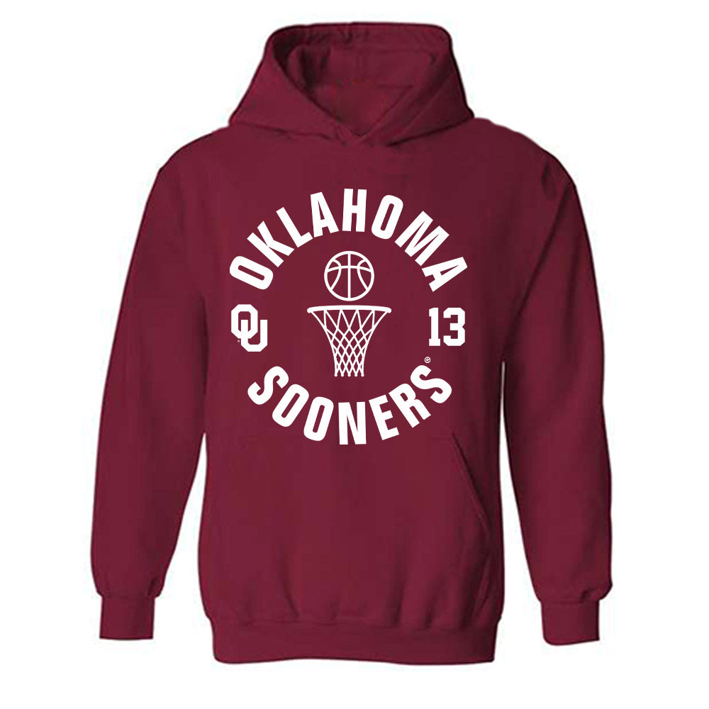 Oklahoma - NCAA Men's Basketball : Tae Davis - Sports Shersey Hooded Sweatshirt-0