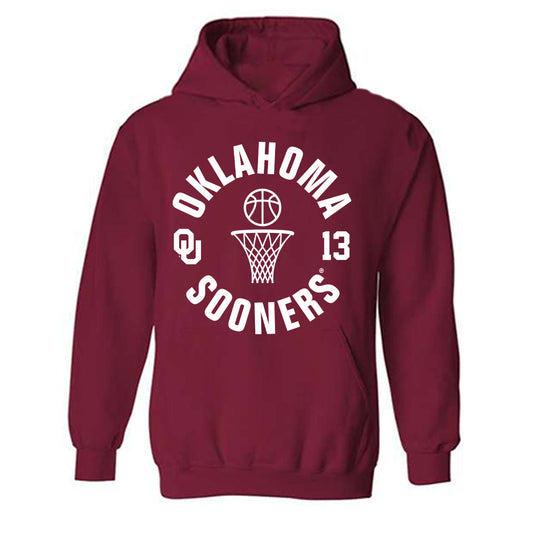 Oklahoma - NCAA Men's Basketball : Tae Davis - Sports Shersey Hooded Sweatshirt-0