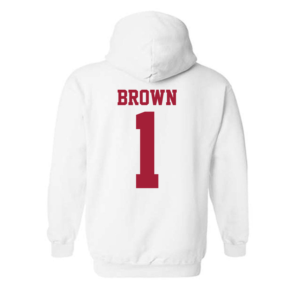 Oklahoma - NCAA Men's Basketball : Xzayvier Brown - Sports Shersey Hooded Sweatshirt-1