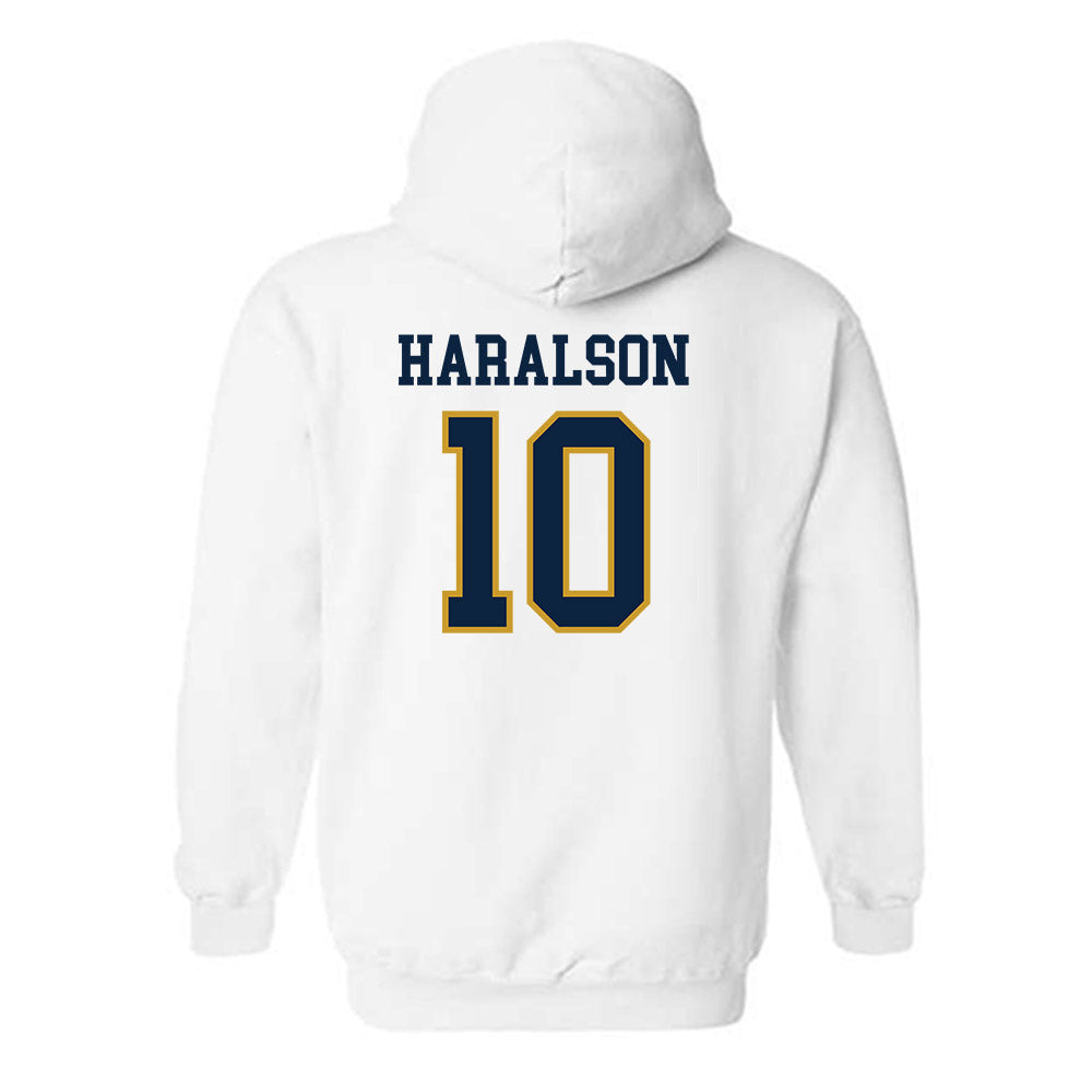 Notre Dame - NCAA Men's Basketball : Jalen Haralson - Sports Shersey Hooded Sweatshirt-1