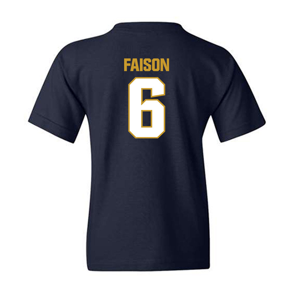 Notre Dame - NCAA Football : Jordan Faison - Sports Shersey Youth T-Shirt-1