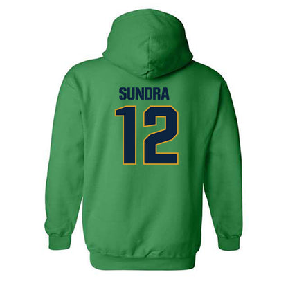 Notre Dame - NCAA Men's Basketball : Garrett Sundra - Sports Shersey Hooded Sweatshirt-3