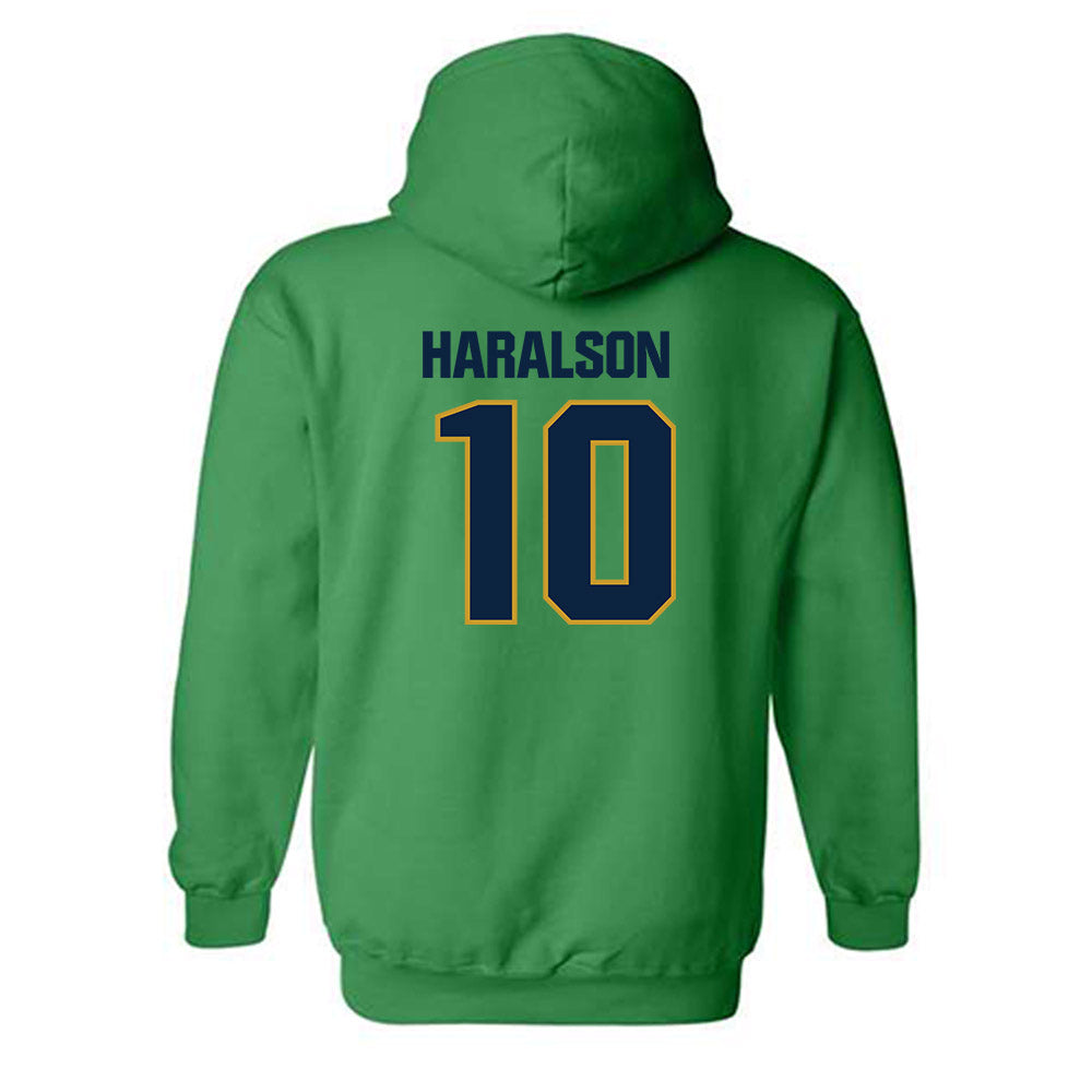 Notre Dame - NCAA Men's Basketball : Jalen Haralson - Sports Shersey Hooded Sweatshirt-2