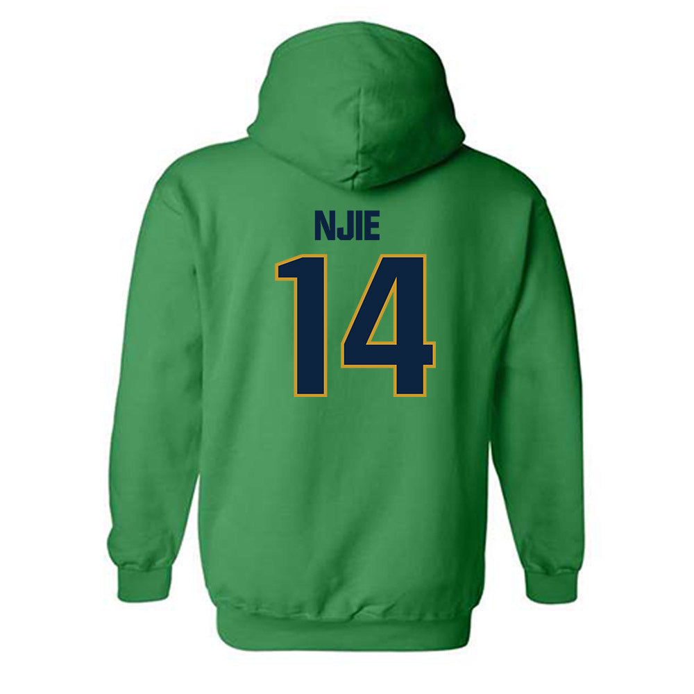 Notre Dame - NCAA Men's Basketball : Kebba Njie - Sports Shersey Hooded Sweatshirt-3