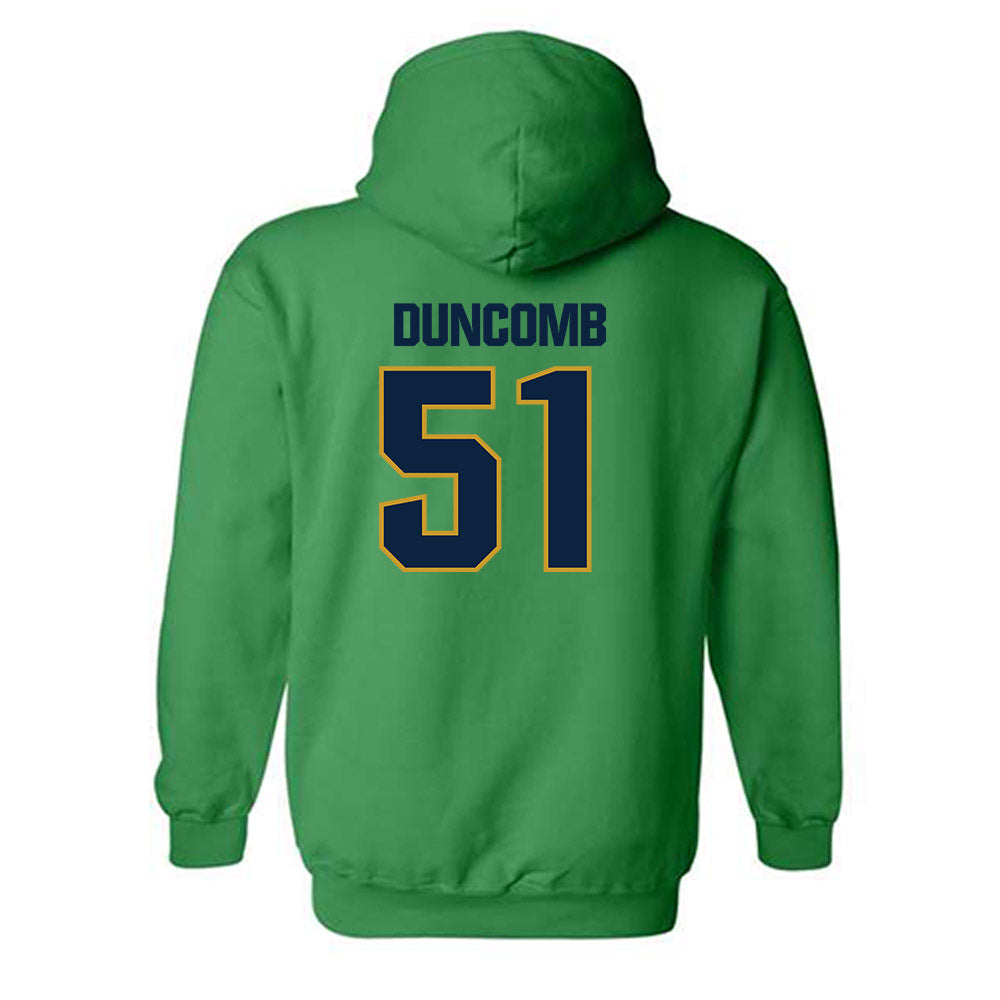 Notre Dame - NCAA Men's Basketball : Logan Duncomb - Sports Shersey Hooded Sweatshirt-2