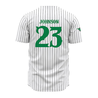 OKBU - NCAA Baseball : Quinn Johnson - White Pinstripe Jersey-1