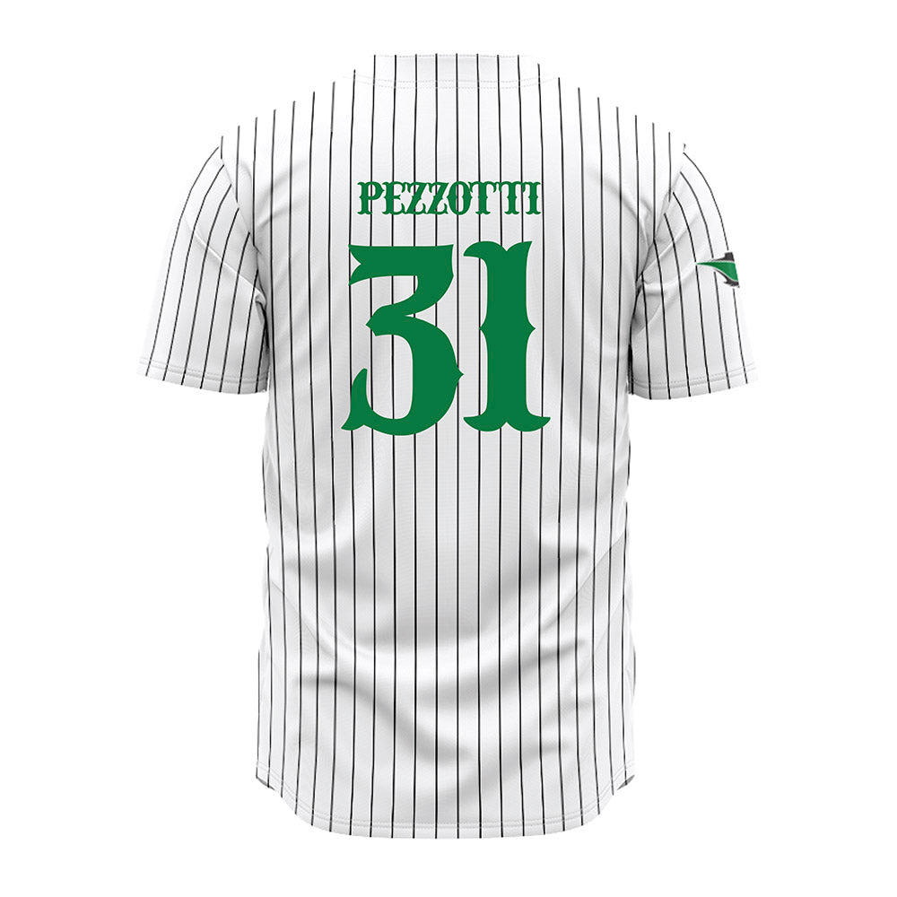 OKBU - NCAA Baseball : Luis Pezzotti - White Pinstripe Jersey-1