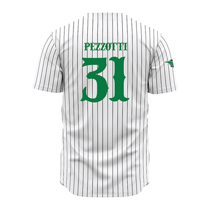 OKBU - NCAA Baseball : Luis Pezzotti - White Pinstripe Jersey-1