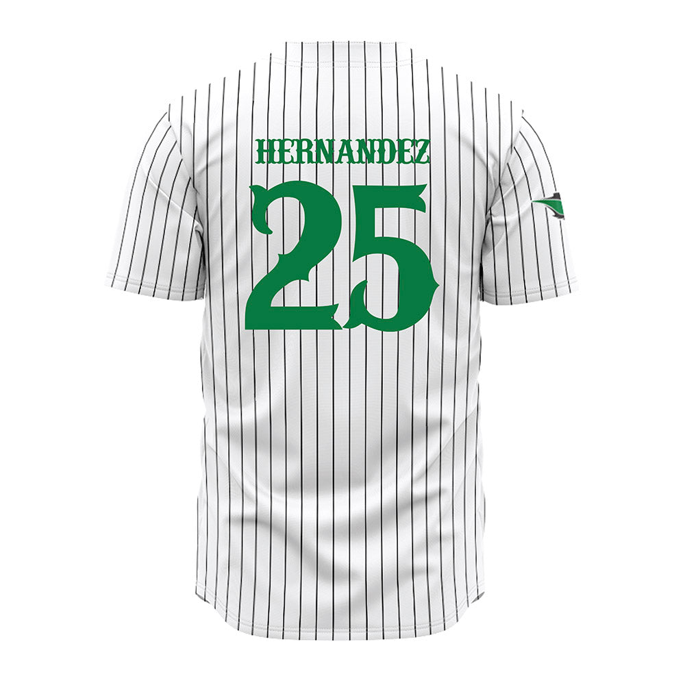 OKBU - NCAA Baseball : Lucas Hernandez - White Pinstripe Jersey-1