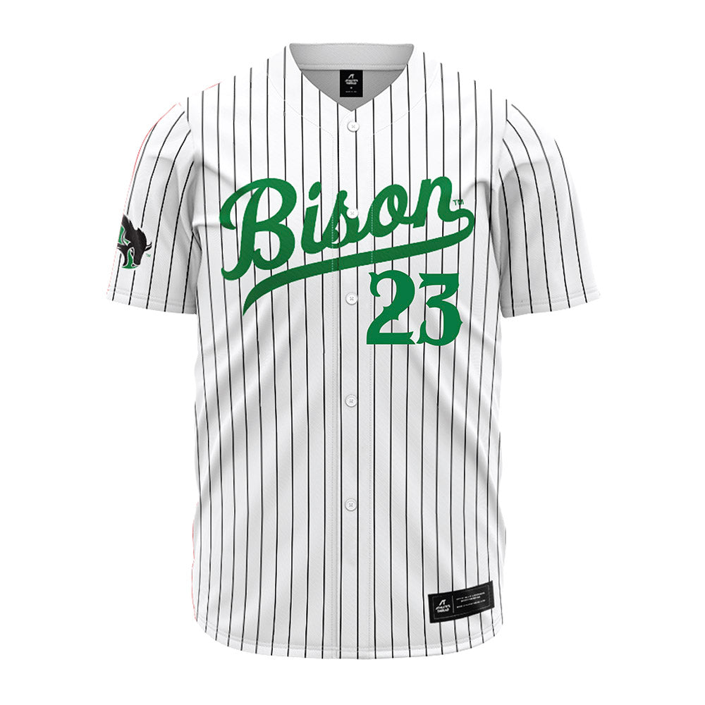 OKBU - NCAA Baseball : Quinn Johnson - White Pinstripe Jersey-0