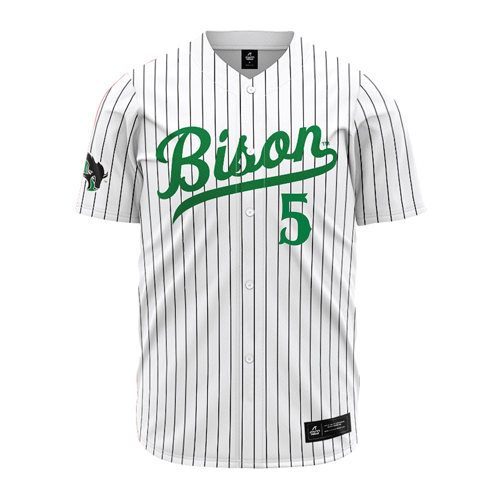 OKBU - NCAA Baseball : Jarrmez Daniels - White Pinstripe Jersey-0