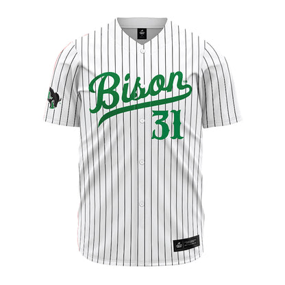 OKBU - NCAA Baseball : Luis Pezzotti - White Pinstripe Jersey-0