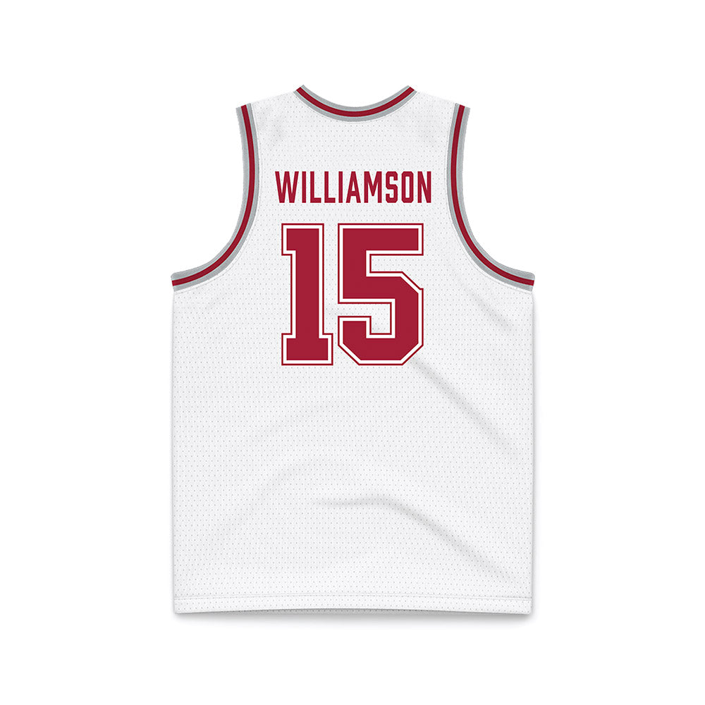 Alabama - NCAA Men's Basketball : Noah Williamson - White Basketball Jersey-1