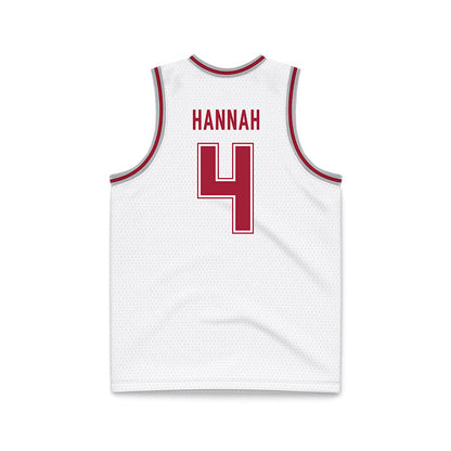 Alabama - NCAA Men's Basketball : Davion Hannah - White Basketball Jersey-1