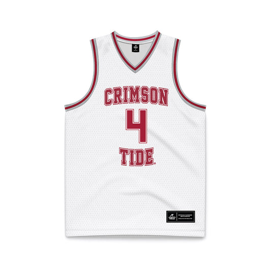 Alabama - NCAA Men's Basketball : Davion Hannah - White Basketball Jersey-0