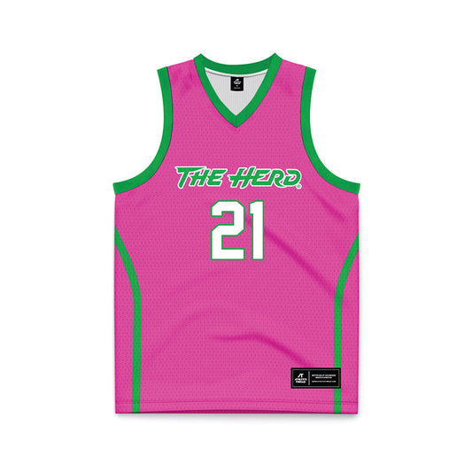 Marshall - NCAA Women's Basketball : Emari Doby - Pink Basketball Jersey-0