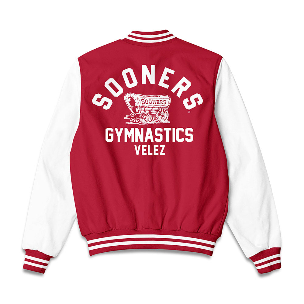 Oklahoma - NCAA Men's Gymnastics : Francisco Velez - Bomber Jacket-1
