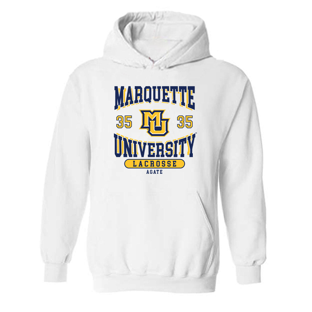 Marquette - NCAA Women's Lacrosse : Eliza Agate - Classic Fashion Shersey Hooded Sweatshirt-0