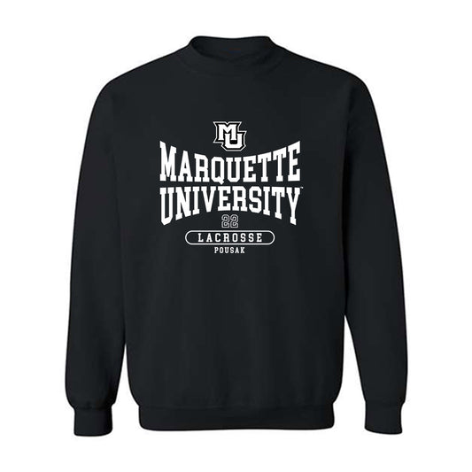 Marquette - NCAA Men's Lacrosse : Ben Pousak - Fashion Shersey Crewneck Sweatshirt-0