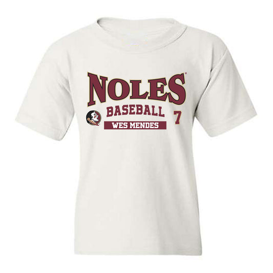 FSU - NCAA Baseball : Wes Mendes - Classic Fashion Shersey Youth T-Shirt-0