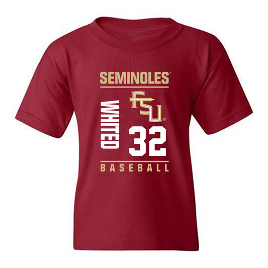 FSU - NCAA Baseball : Cooper Whited - Fashion Shersey Youth T-Shirt-0