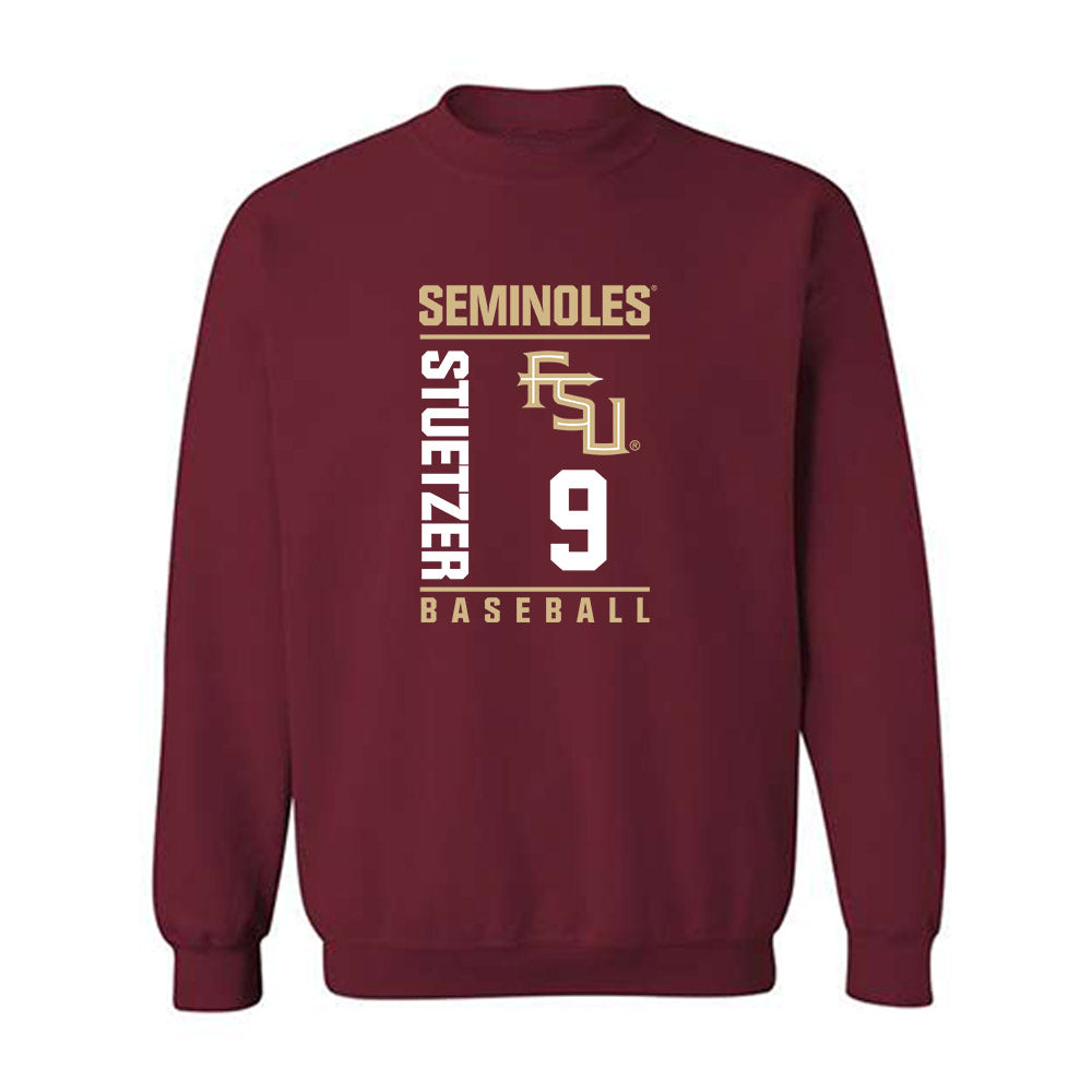 FSU - NCAA Baseball : John Stuetzer - Fashion Shersey Crewneck Sweatshirt-0